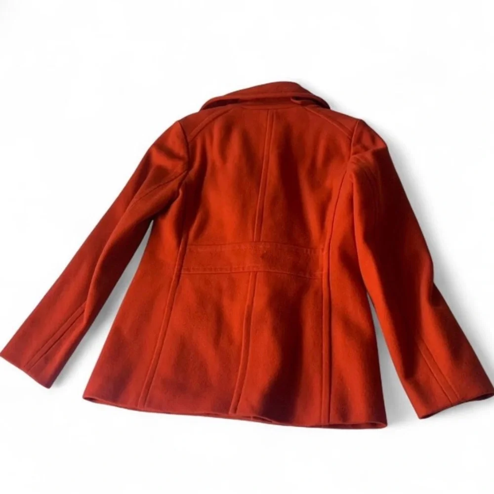 J.Crew majesty formal peacoat double breast size Small wool blend rusty orange - Picture 3 of 7